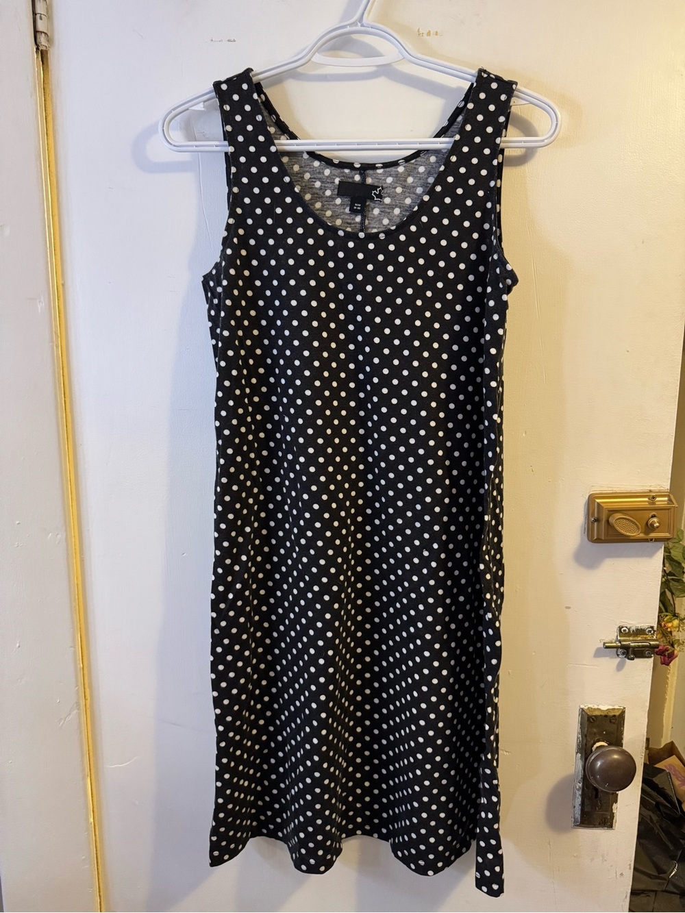 Sears Black and White Polka Dot Sleeveless Dress
